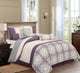 Camila 7-Piece Bedding Comforter Set, Purple, California King