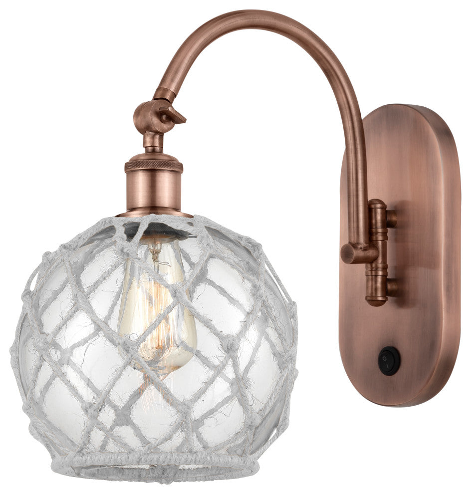Innovations 518-1W-AC-G122-8RW 1-Light Sconce, Antique Copper