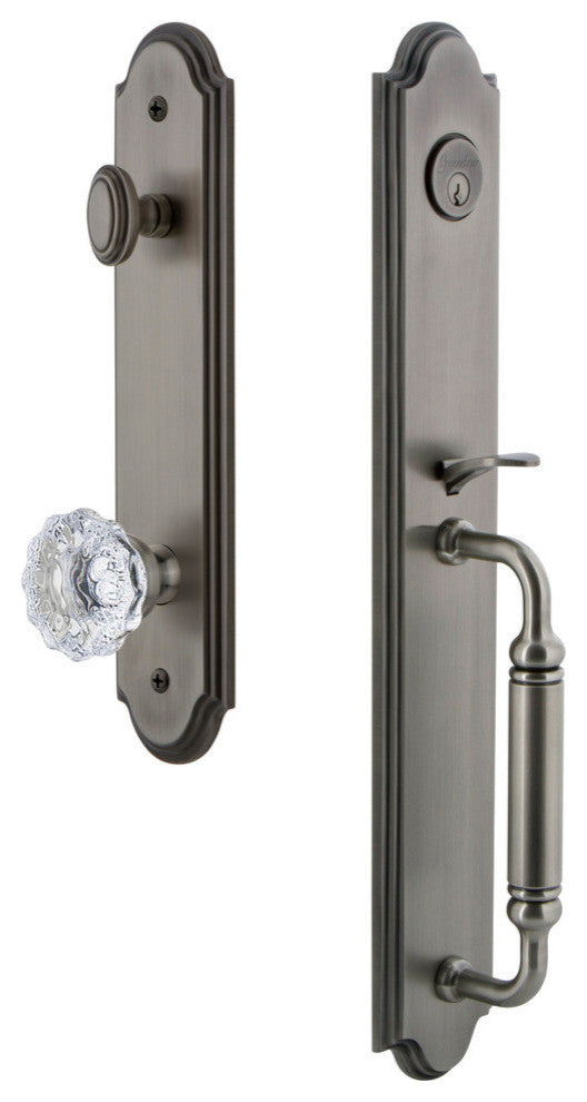Arc 1-Piece Dummy Handleset, C Grip and Fontainebleau, Antique Pewter, 848595