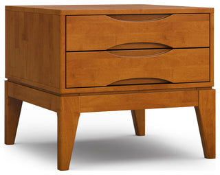 Harper Solid Hardwood End Table, Teak Brown