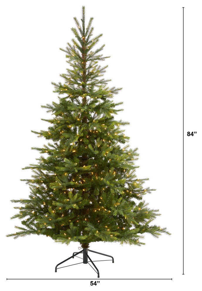 7' Prelit North Carolina Spruce Faux Christmas Tree