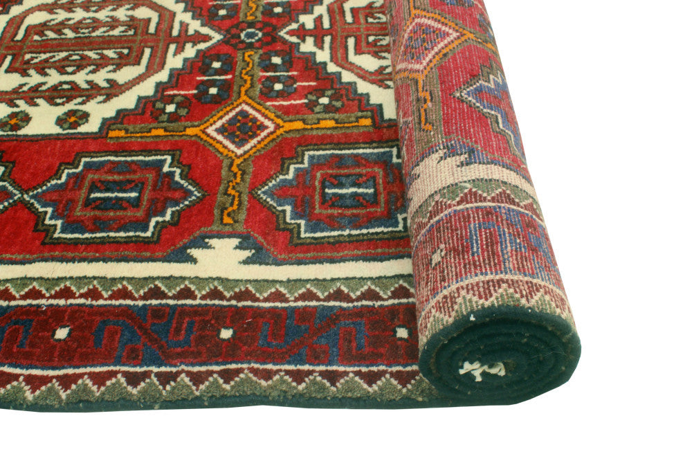 Fine Vintage Distressed Gulshano Red/Ivory Runner, 3'10 x 10'0