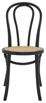 Marko Side Chair, Matte Black With Natural Seat
