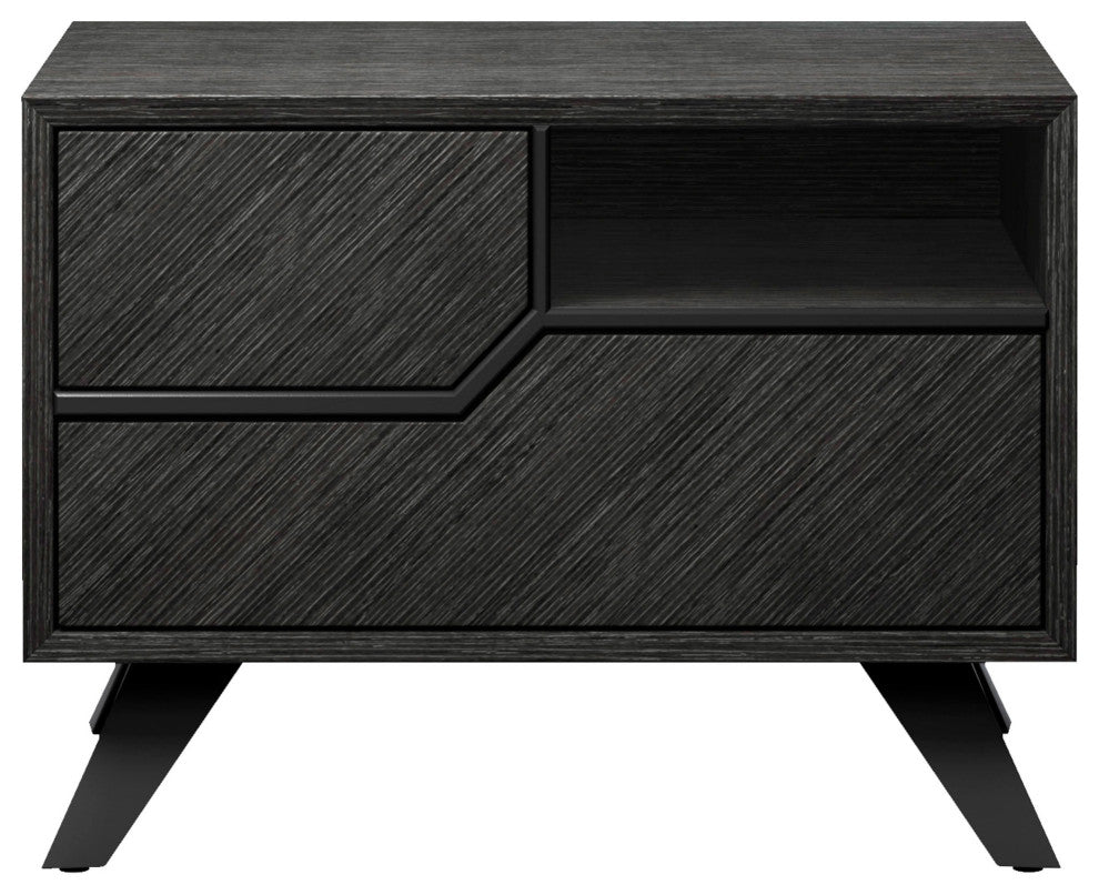 Rivington Nightstand, Gray Oak, Left-Facing
