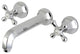 Kingston Brass KS4121AX 2-Handle Wall Mount Bathroom Faucet, Polished Chrome