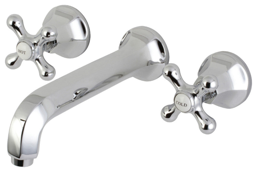 Kingston Brass KS4121AX 2-Handle Wall Mount Bathroom Faucet, Polished Chrome