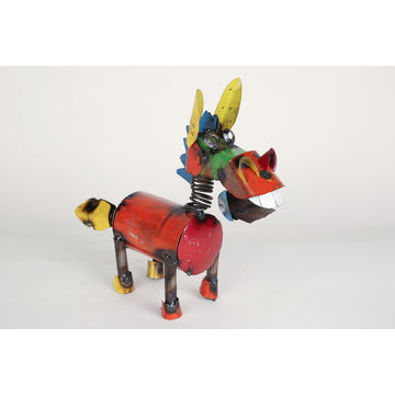 Recycled Metal Springy Donkey, Multi-Colored, Mini