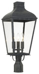 Crystorama DUM-9807-GE, 3-Light Outdoor Lantern Post, Graphite