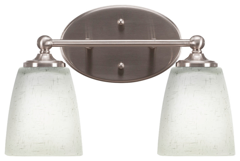Capri 2-Light Bath Bar, Brushed Nickel/Square White Muslin