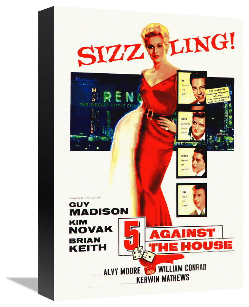 "5 Against the House" Stretched Canvas Giclee by Hollywood Photo Archive, 11x16"