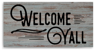 Welcome Y'all' Farmhouse Wrapped Canvas Textual Wall Art