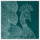 Line Pattern Peacock 12x12 Canvas Wall Art