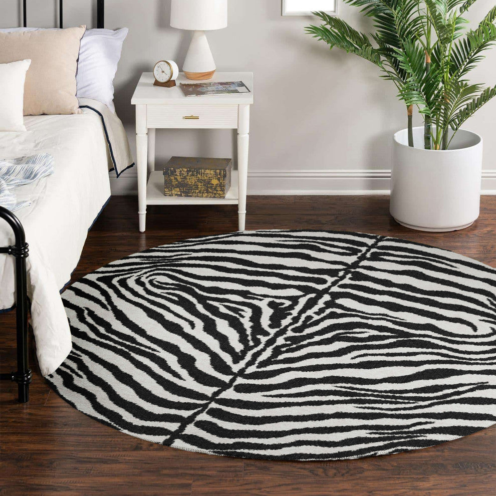 Indoor/Outdoor Mali ML1 Ivory Machine Washable 10' x 10' Round Rug
