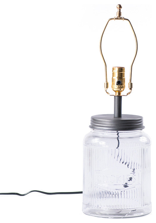 Large Ribbed Mason Jar Lamp Base