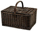 Surrey Picnic Basket For Two With Blanket, Brown Wicker and Hamptons