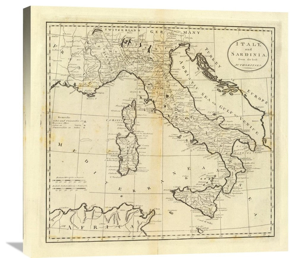 "Italy and Sardinia, 1796" Artwork, 30"x28"
