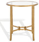 Safavieh Couture Tauri Metal Round Accent Table, Brass/Clear