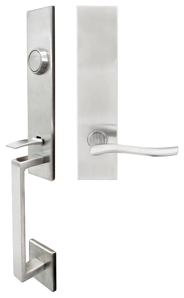 Waterfall Lever, Tubular Dummy Handleset, Left Hand, Satin Stainless Steel