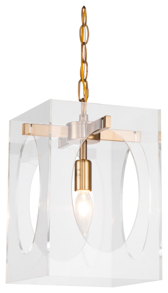 Single Pendant Lighting, Antique Brass