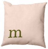 26"x26" Modern Monogram Decorative Throw Pillow, Olive