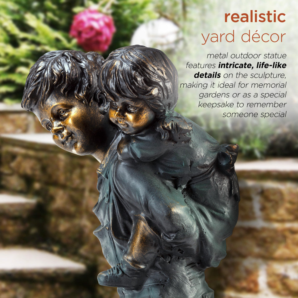 Playful Piggyback Ride Statue
