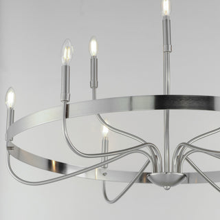 Maxim 14499 Frankie 9 Light 40"W Taper Candle Style Chandelier - Satin Nickel