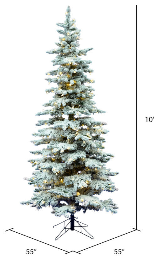Vickerman A895086Led 10' Flocked Utica Christmas Tree, Warm White Lights