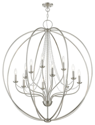 Arabella 12 Light Brushed Nickel Grande Foyer Chandelier