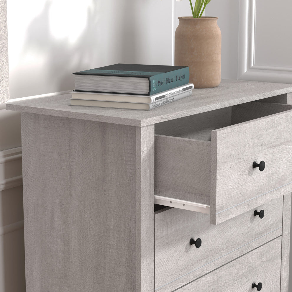 Genoa 5-Drawer Chest of Drawer 46.2"x17.1"x30.4", Dusty Gray Oak