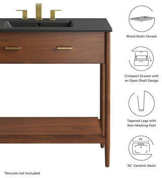 Zaire 36" Bathroom Vanity - Walnut Black