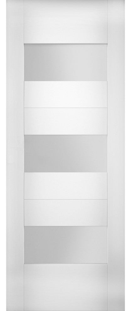 Slab Door Panel Opaque Glass / Sete 6003 White Silk / Finished Doors, 24" X 84"