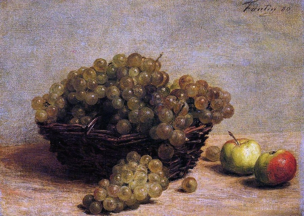 Henri Fantin-Latour Nature Morte: Raisin et Pommes d'Api Gallery Wrapped Canvas