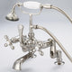 Vintage Adjustable Center Deck Mount Tub Faucet, Handheld Shower, Cross handles