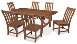 POLYWOOD Vineyard 7-Piece Rustic Farmhouse Side Chair Dining Set