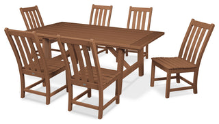 POLYWOOD Vineyard 7-Piece Rustic Farmhouse Side Chair Dining Set