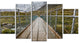 Bridge Over Hooker River in Aoraki, Bridge Canvas Art Print, 60"x32", 5 Panels