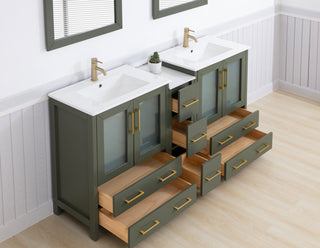 Vanity Art Freestanding Bathroom Vanity Set with Ceramic Top & Mirror