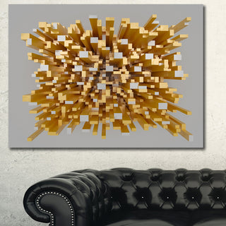 Golden Fragments 3D Design, Abstract Canvas Wall Art, 40"x30"