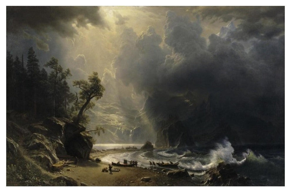 "Puget Sound of the Pacific Coast, 1870" Print by Albert Bierstadt, 20"x14"