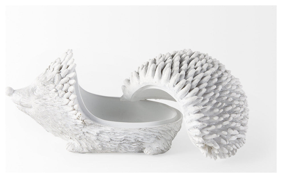 White Resin Hedgehog Storage Box