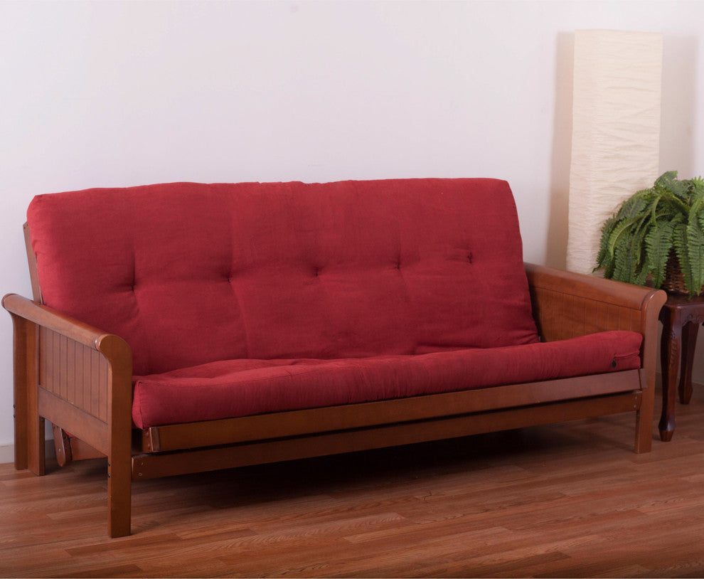 Blazing Needles Vitality 5" Microsuede Full Futon Mattress, Cardinal Red