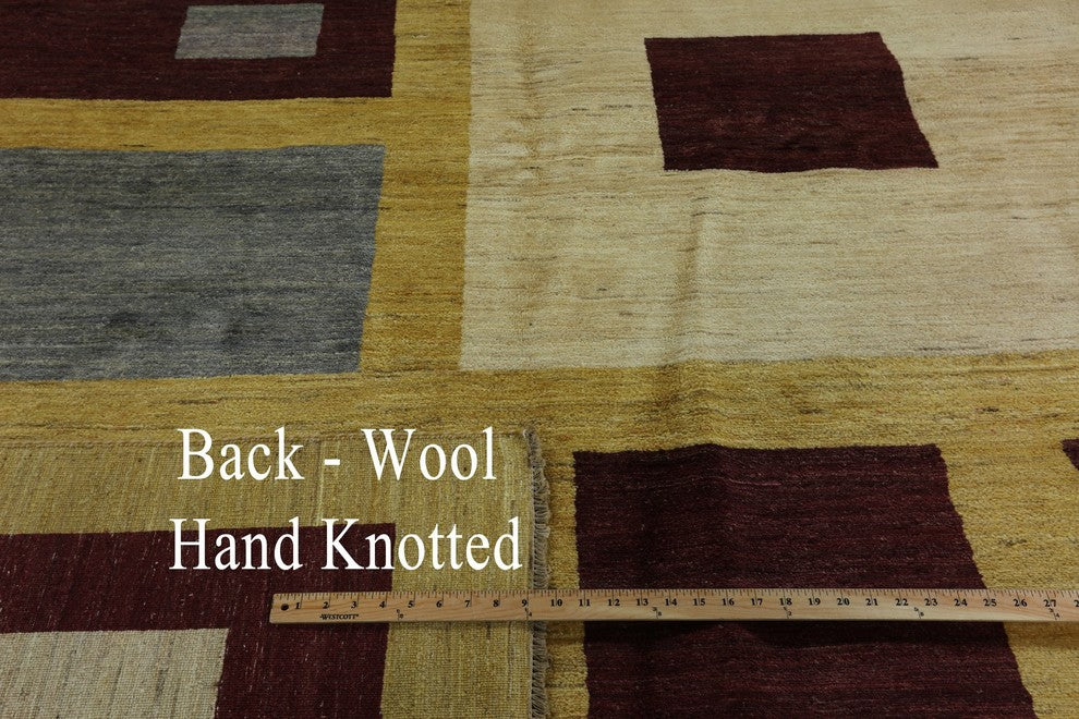 Gabbeh Geometric Multicolor Hand-Knotted Wool Rug, 7'x10'