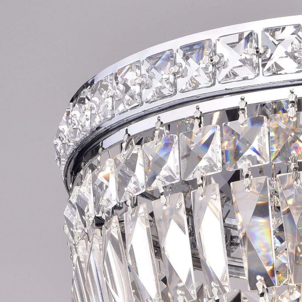 Silvia 4-Light Chrome and Crystal Flushmount