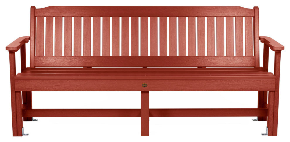 The Sequoia Professional Commercial Grade Exeter 6' Garden Bench, Rustic Red