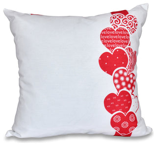 Valentine Print Pillow, Red, 16"x16"