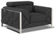 Mod Charcoal Gray Leather and Chrome Deco Accent Chair