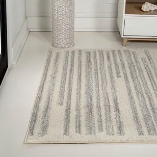 Khalil Modern Berber Stripe Cream/Gray 4 ft. x 6 ft. Area Rug