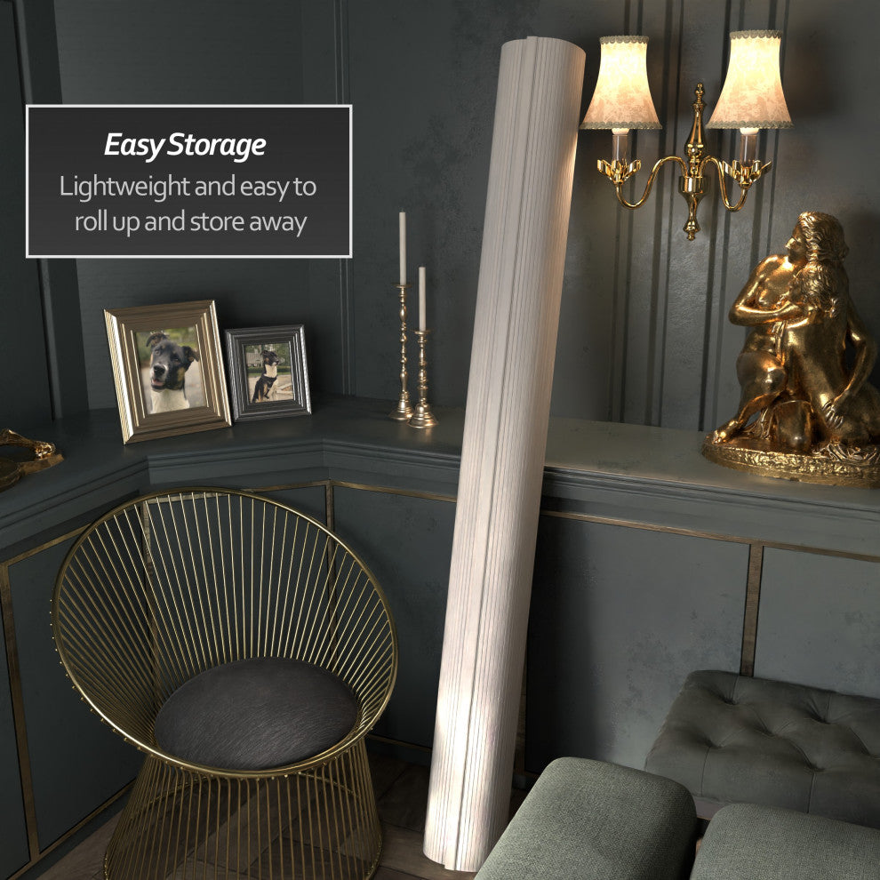 6' Tall Bamboo Wave Screen, White