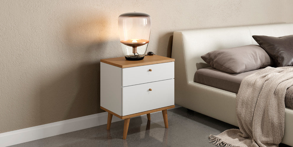 Midtown Concept Turks 2-Drawer Nightstand Bedside Table, White