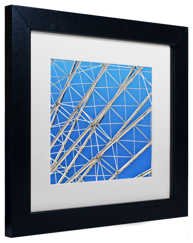 CATeyes 'Geometry-Abstract' Matted Framed Art, Black Frame, White Mat, 11x11